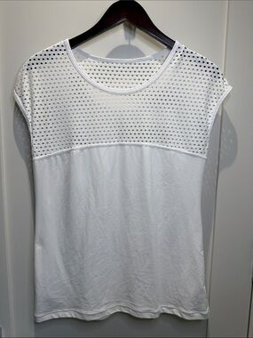Lorna Jane White Mesh T-Shirt - Small
